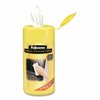 Fellowes Screen Cleaning Wet Wipes, 5.12" x 5.90", 100/Tub 99703